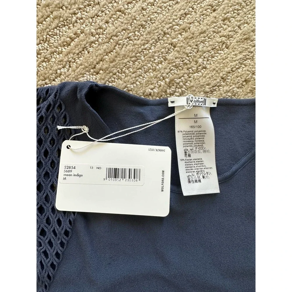 Wolford Shuri Crop Top Navy M NWT - Picture 3 of 5
